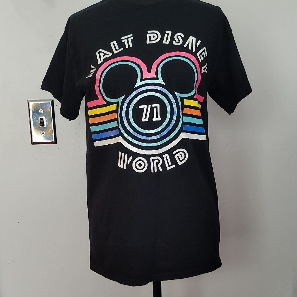 Disney Black Short Sleeve Tee with Retro Mickey